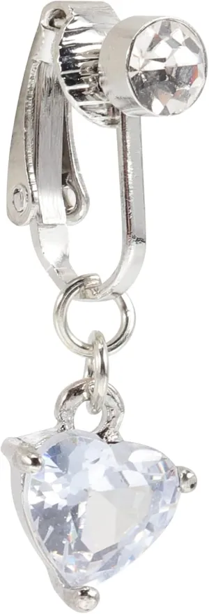 KESYOO Fake Belly Ring Clip Navel Jewelry for Women Non Piercing Dangle Design with Shiny Zircon Elegant Belly Button Ring for Comfortable Daily Wear