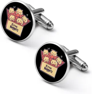 Kitten Nuggets Fashion Cufflinks For Men Alloy Tuxedo Shirt Cuff Links For Business Wedding Party 1.7cm