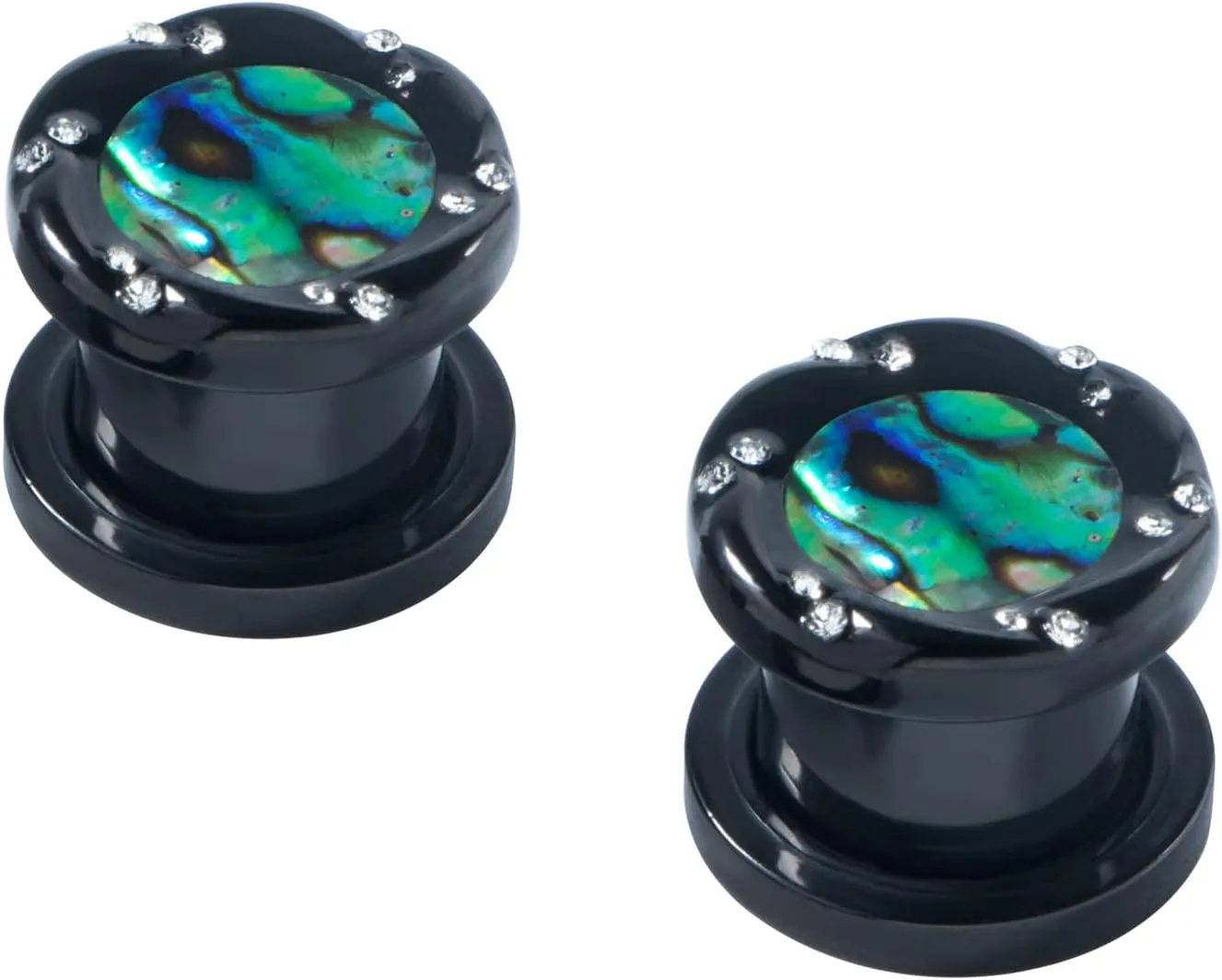 KUNIU 2PCS seashell Ear Tunnels ear Plugs ear Gauges Floral Screws Stretcher barbell era Expanders Piercing Jewelry6g-0g