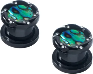 KUNIU 2PCS seashell Ear Tunnels ear Plugs ear Gauges Floral Screws Stretcher barbell era Expanders Piercing Jewelry6g-0g