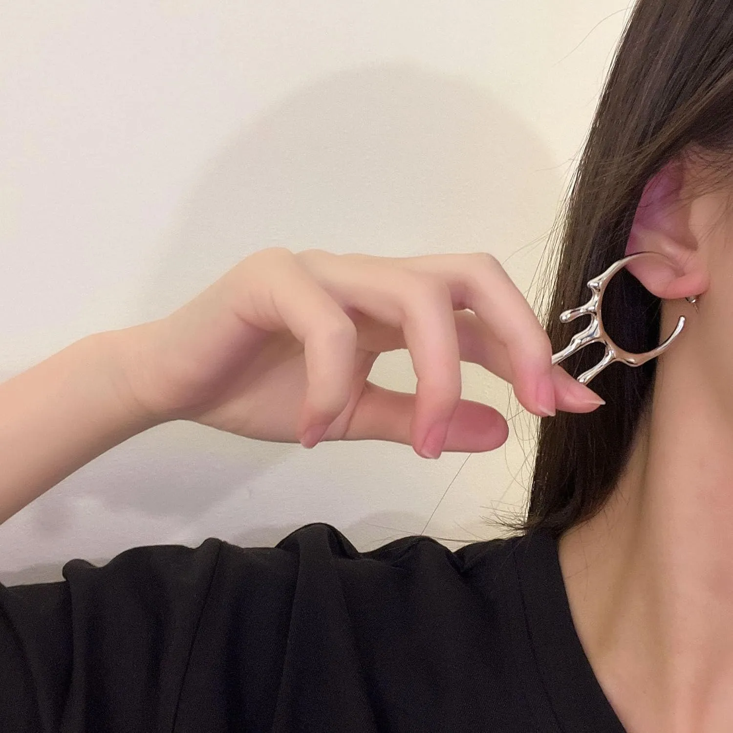 Lava Statement Water Droplets Earrings Fluid Metal Drop Earring Geometric Fashion Dangle Stud Earrings Jewelry Gifts for Women