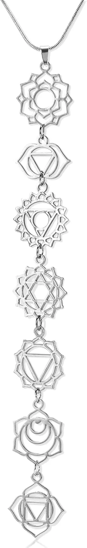 Long Chakra Necklace for Women Yoga Necklace with Gift Box Long Chakra Necklace Pendants Decor Metal Choker Birthday Jewelry Gift for Women
