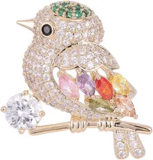 Lovely Bird Butterfly Bees Brooch for Women Pearl Rhinestone Lapel Pins Trendy Animal Jewelry Coat Pin Wedding