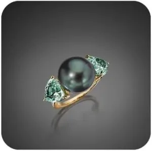 LRGKMCWTOB 14K Yellow Gold Zircon Ring Green Gem Handmade Elegant Style Women's Ring Luxury Jewelry Green Stone Rings Emerald Emerald Cubic Zirconia Yellow Gold Promise RingSize 6