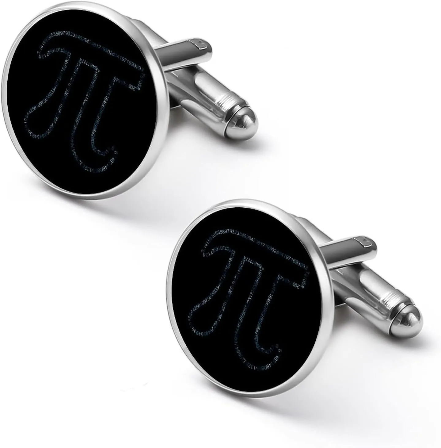 Math Pi Camouflage Blue Fashion Cufflinks For Men Alloy Tuxedo Shirt Cuff Links For Business Wedding Party 1.7cm