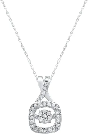 MAX   STONE Dancing Diamond Necklace for Women | Sterling Silver Pendant With 18 Inch Chain | Real Diamond Jewelry