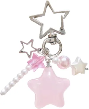Meefisher Cute Star Charms, Y2K Kawaii Keychain Charm, Aesthetic Accessories Keyring for Women Bag Charms Pendant