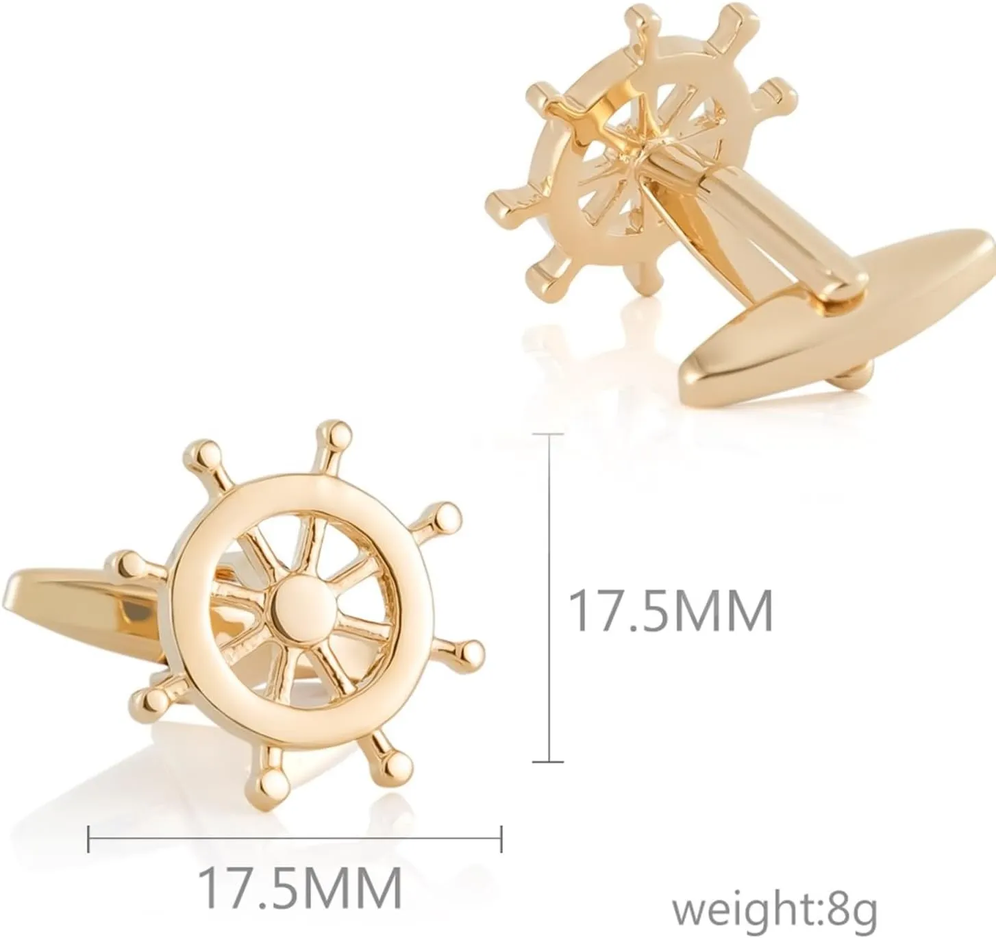 Mens Cufflinks Fun, Mens Cufflinks for Wedding Rudder Fun Men's Cuff Links for Wedding Business