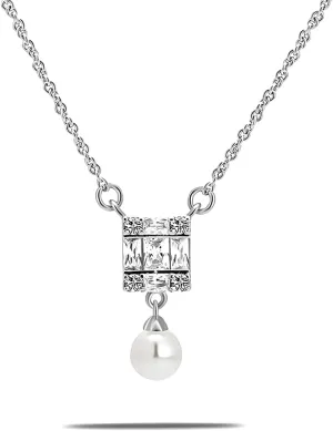 Milan Chiva Gold Pendant Necklace for Women 14K Dainty Cubic Zirconia GemStone Statement Chain Jewelry