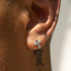 Mini Cross Earrings - 925 Silver