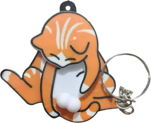Mischief Cat Interactive Keychain, Funny Wiggling Cat Keychain with Rotating Cats Eggs,Fun Keychains for Bags