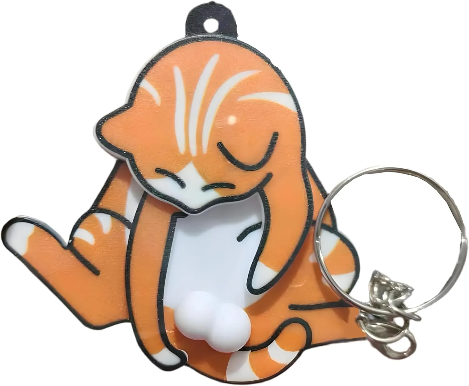 Mischief Cat Interactive Keychain, Funny Wiggling Cat Keychain with Rotating Cats Eggs,Fun Keychains for Bags
