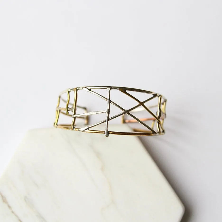 Mixed Metal Wire Stick Bracelet