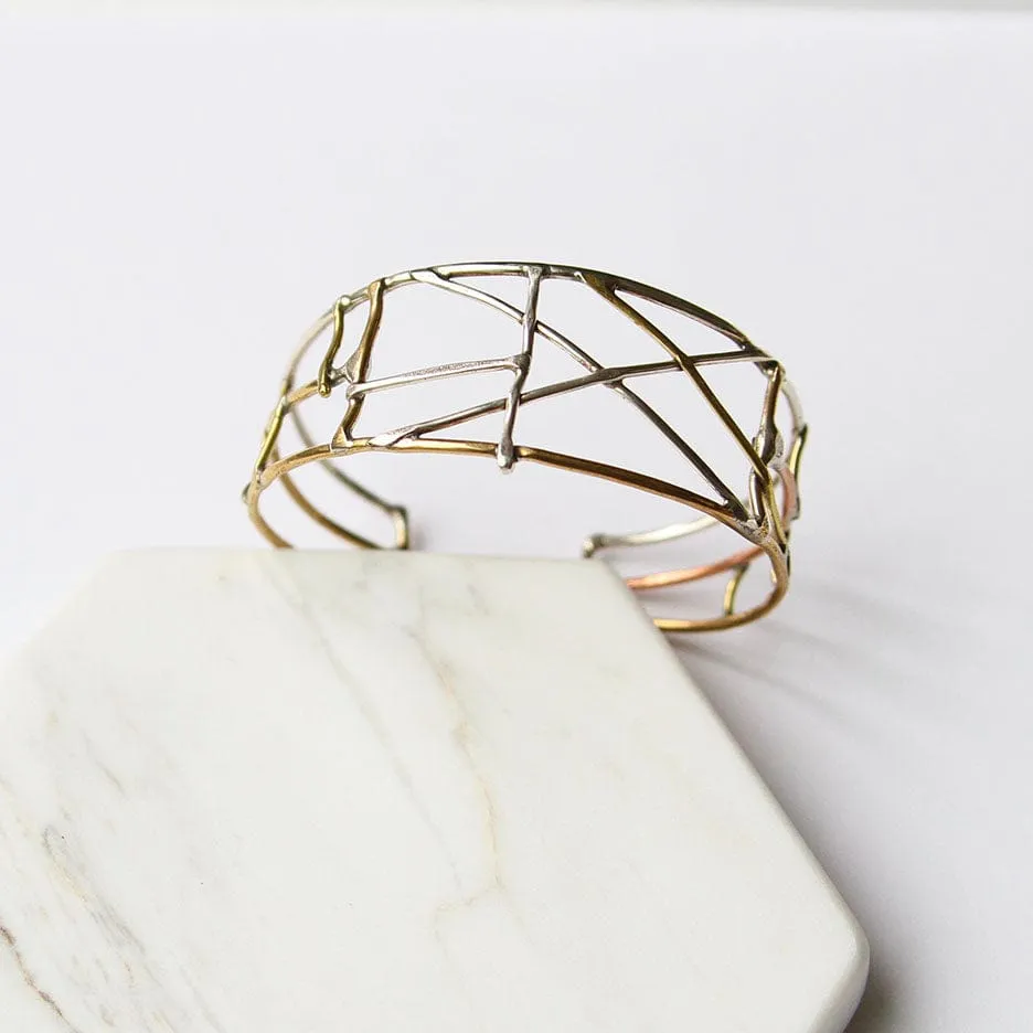 Mixed Metal Wire Stick Bracelet