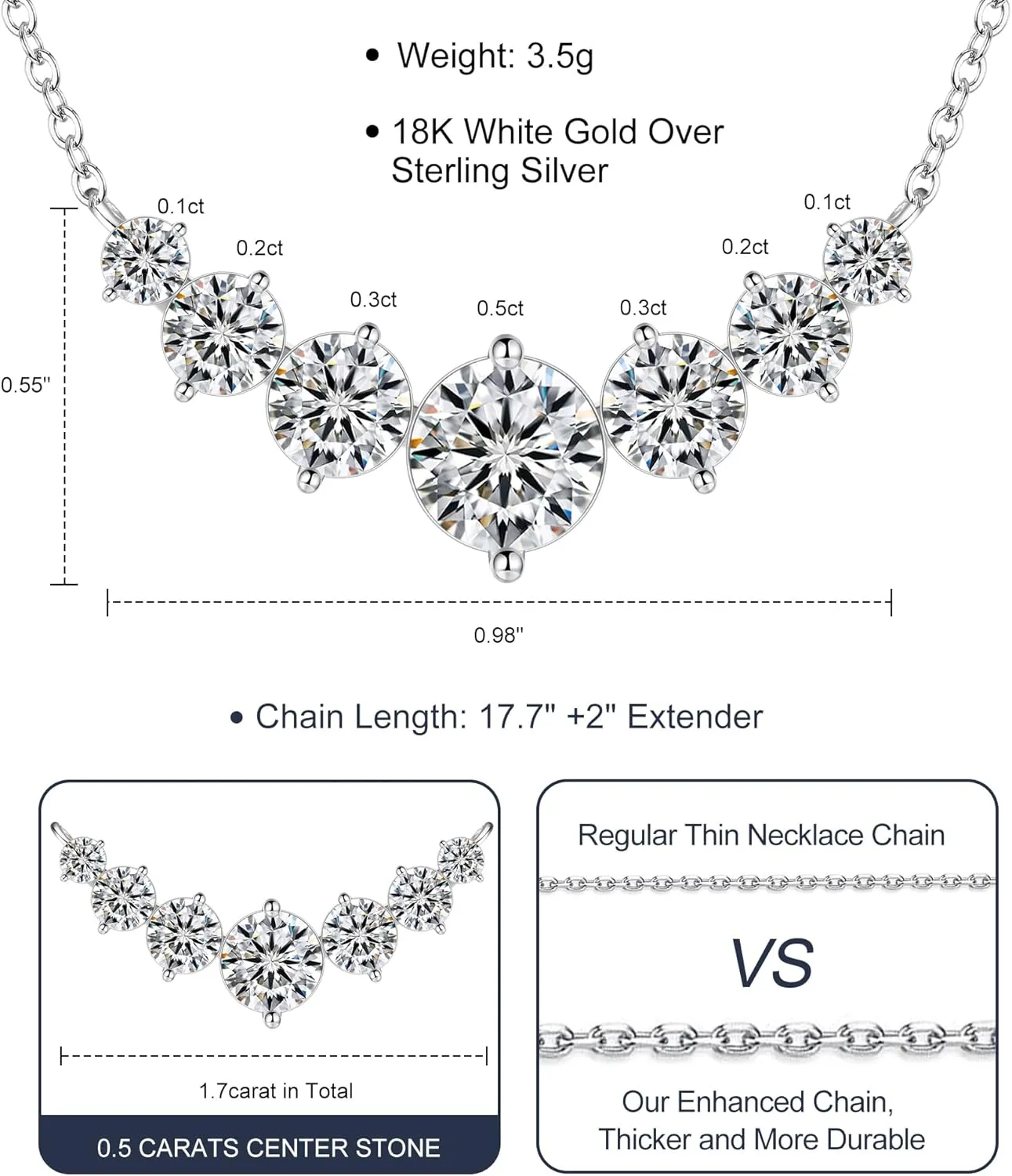 Moissanite Necklace for Women, 1.7-7.6 Carat Heart Necklace Engraved 'I LOVE YOU' Gift for Wife, Wedding Anniversary Birthday Gifts for Women, Jewelry Gifts for Her Wife Mom Girlfriend Lady
