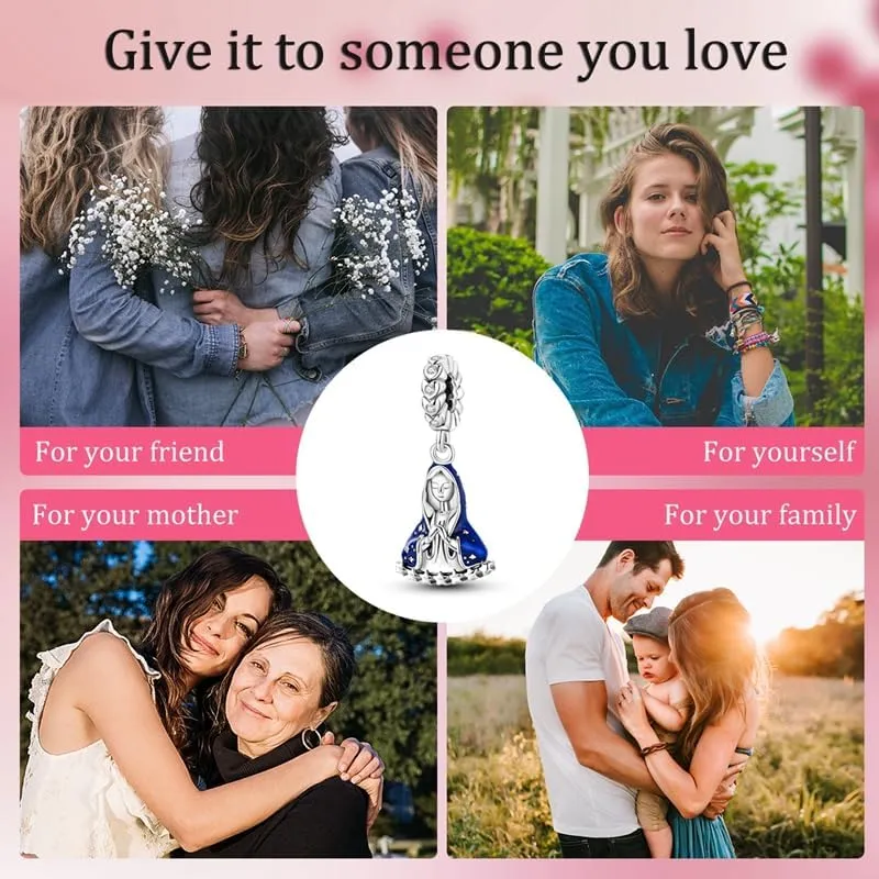 MULA 925 Sterling Silver Charms for Bracelets and Necklaces Family Letters Dangle Pendants Airplane Travel Beads Family Tree Jewelry Charms for Women