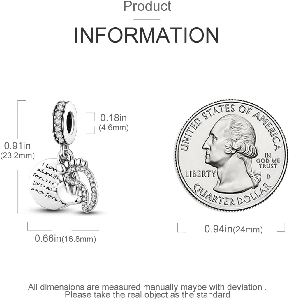 MULA 925 Sterling Silver Charms for Bracelets and Necklaces Lucky Home Happy Family Forever Love Mom Beads Dangle Pendants Jewelry for Women