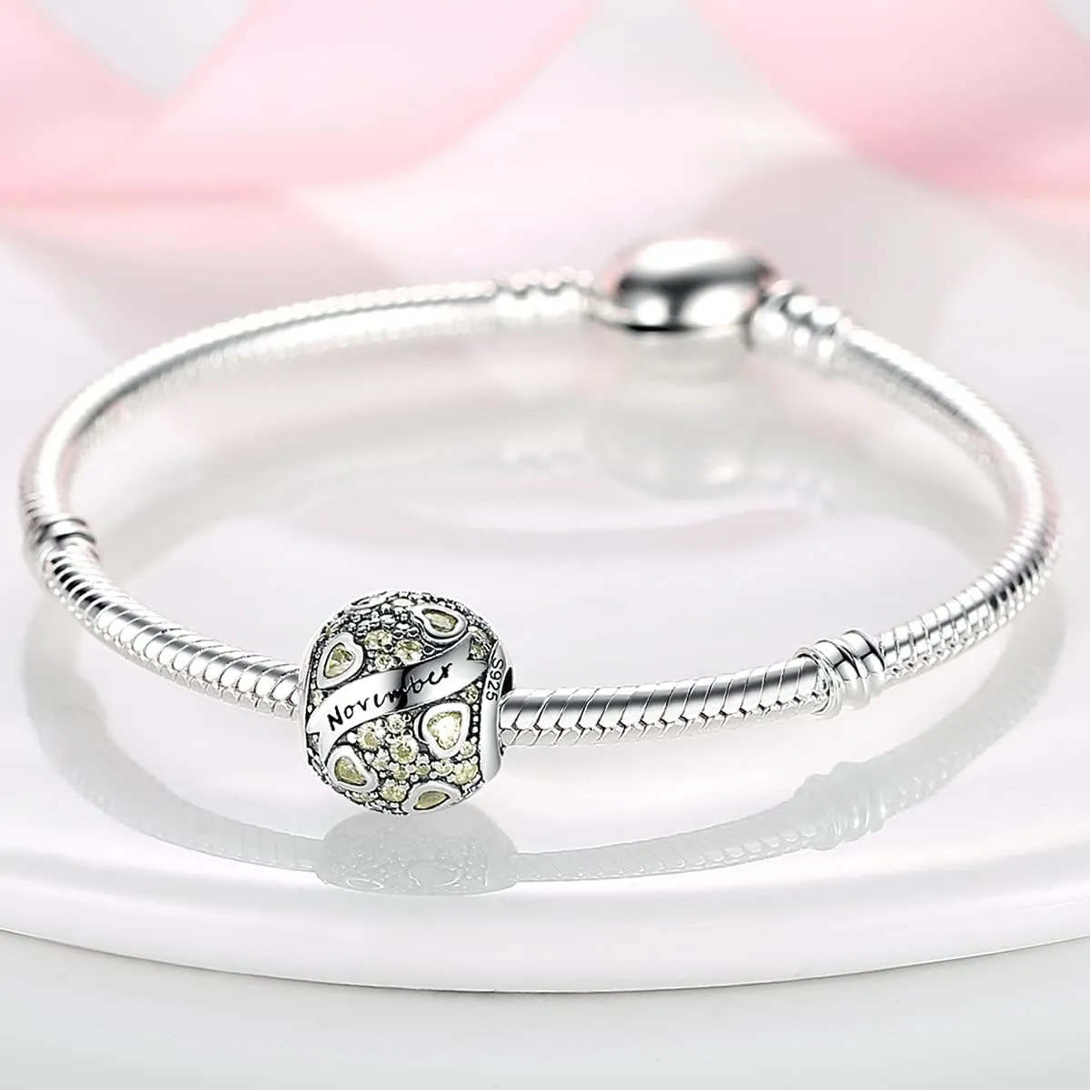 MULA Birthstone Charms 925 Sterling Silver for Bracelets and Necklaces - Dangle Pendants Beads With 5A Cubic Zirconia - Happy Birthday Mothers Day Jewelry