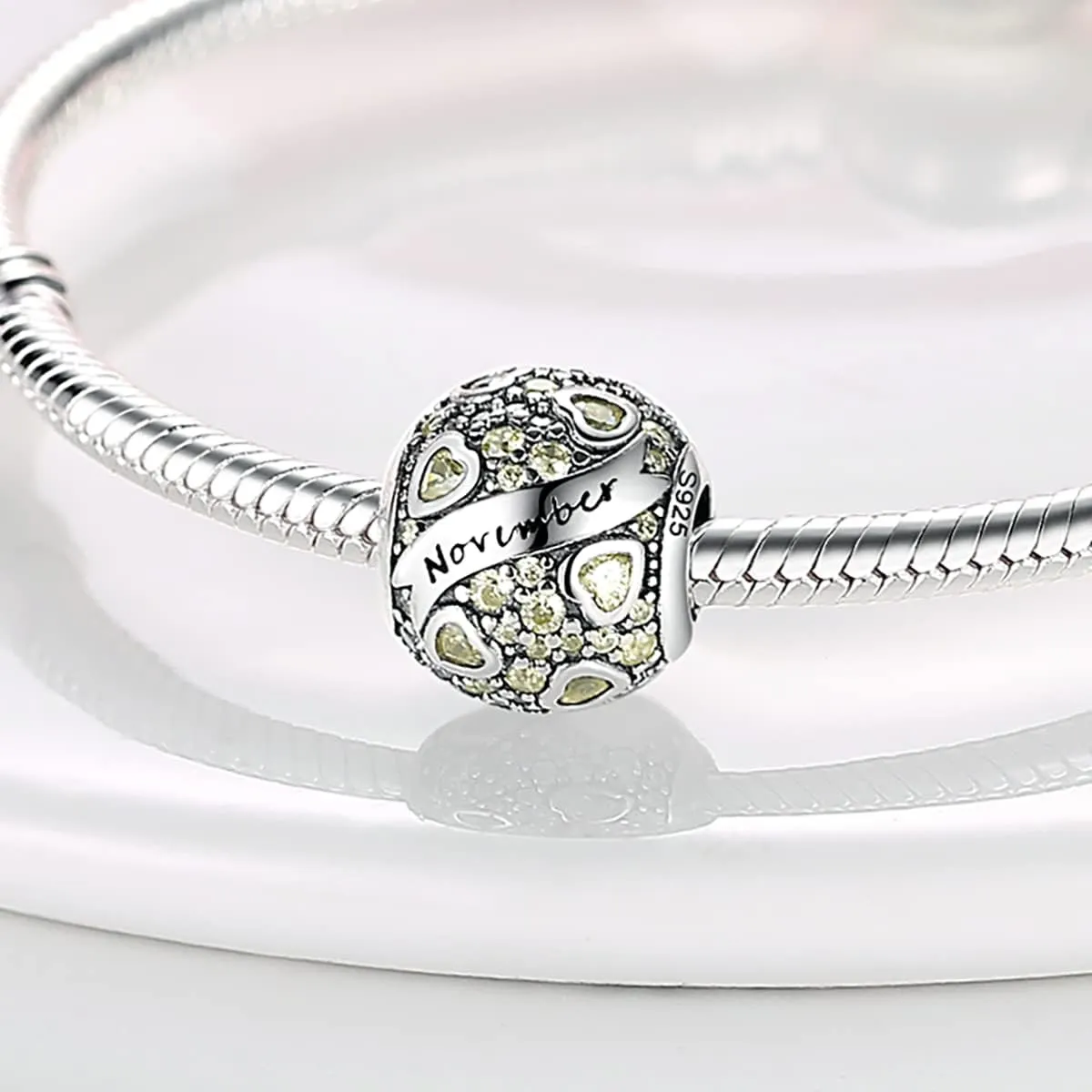 MULA Birthstone Charms 925 Sterling Silver for Bracelets and Necklaces - Dangle Pendants Beads With 5A Cubic Zirconia - Happy Birthday Mothers Day Jewelry