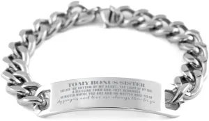 My Sister My Prayers and Love are Always There for You. Sister Cuban Chain Bracelet Gifts Sister Birthday Idea. Sister Inspirational Movitional Gifts