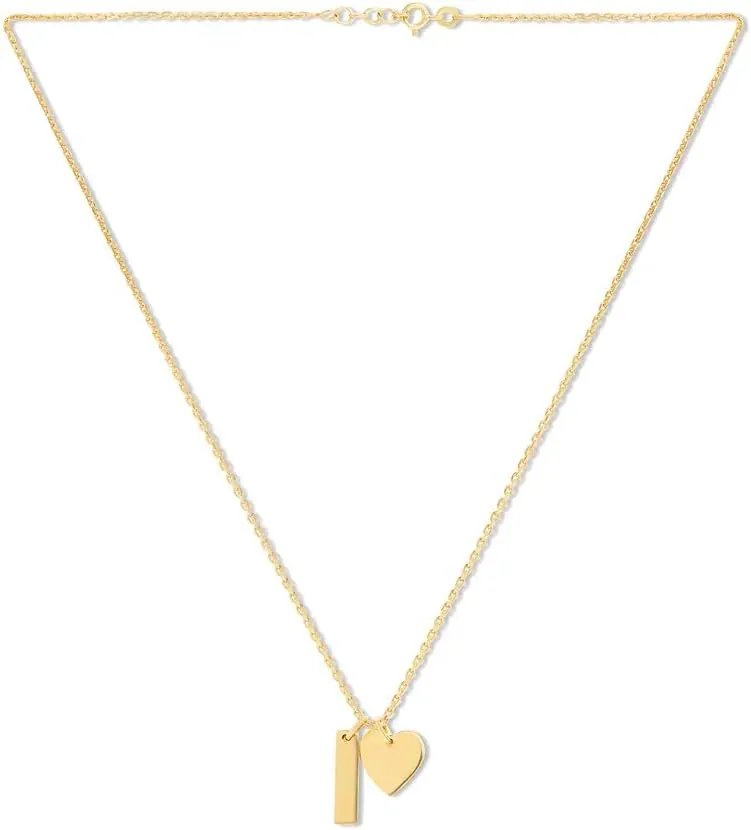 Mysha & Co New York Personalized Bar and Heart Pendant
