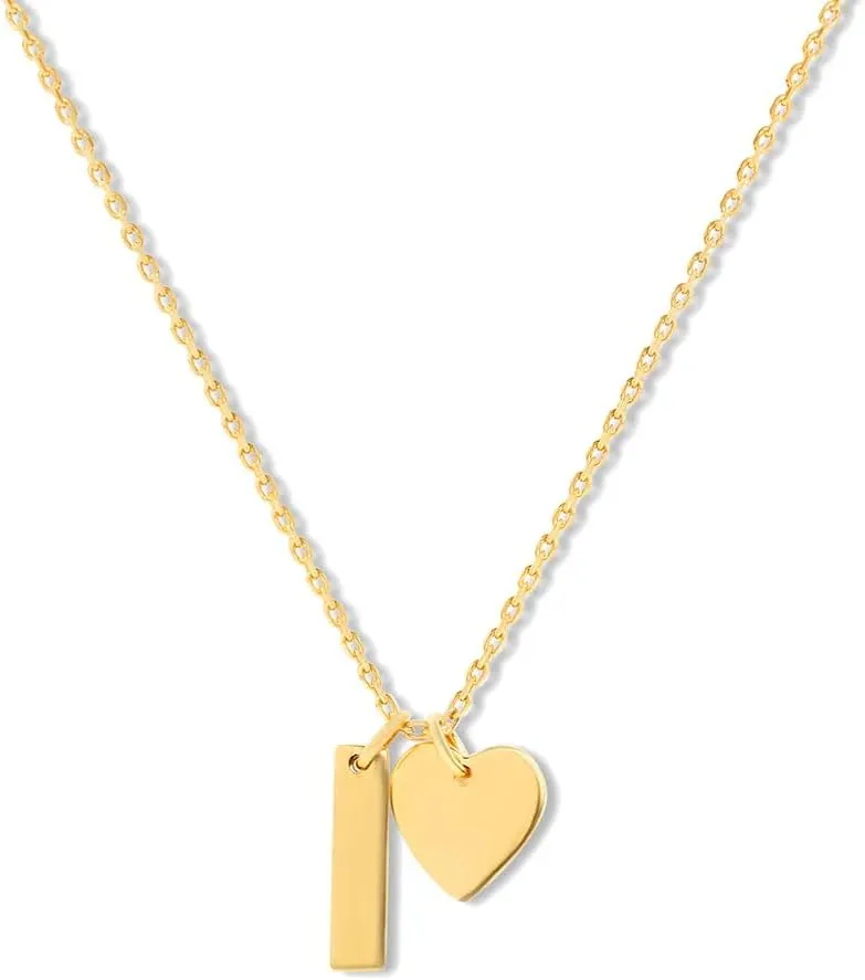 Mysha & Co New York Personalized Bar and Heart Pendant