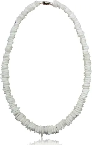 Native Treasure Mens and Womens Tropical Summer Beach Surfer Necklace From the Philippines, White Ark Shells, Mens Beach Necklace