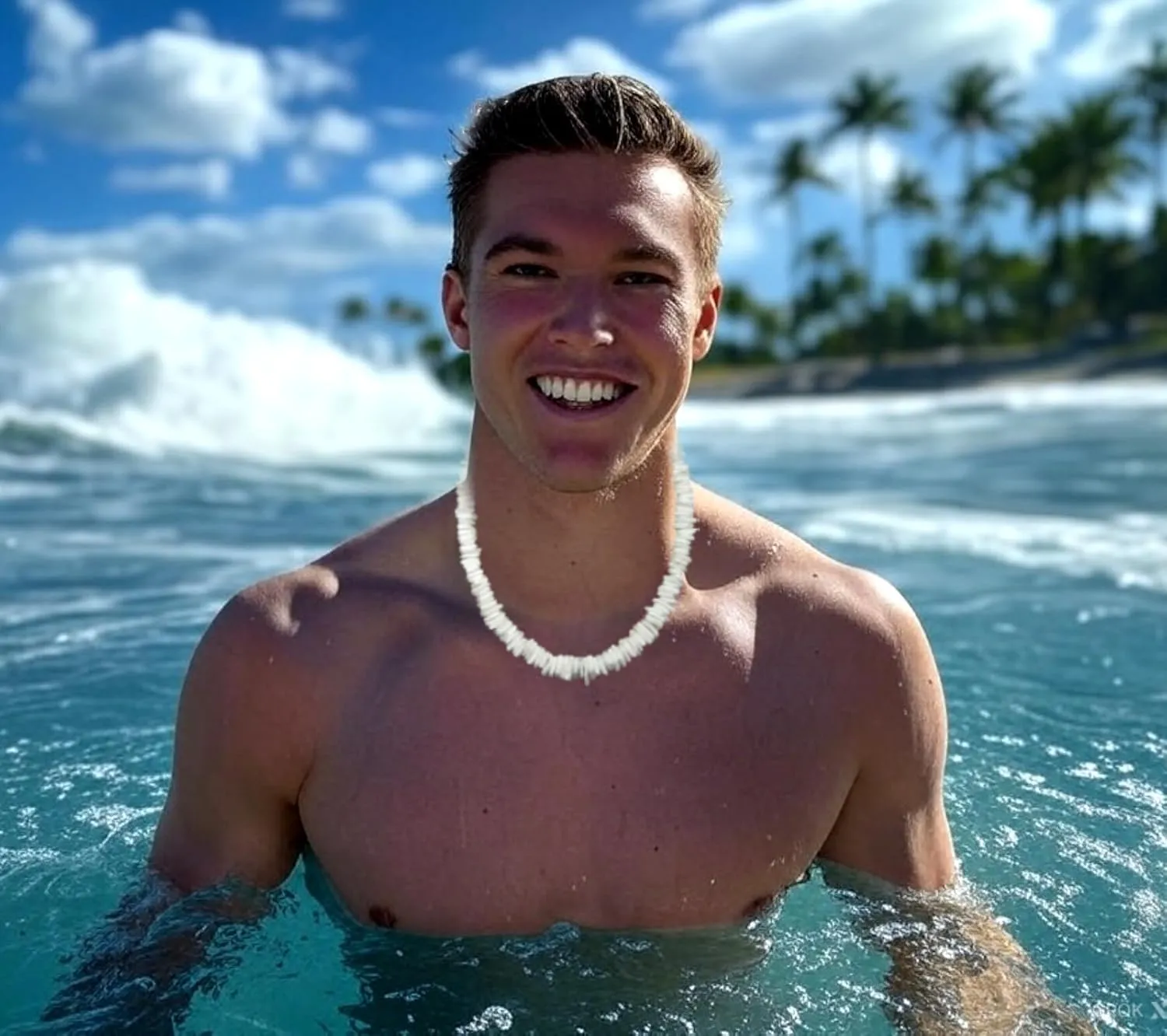 Native Treasure Mens and Womens Tropical Summer Beach Surfer Necklace From the Philippines White Rose Clam Chips Ark Shells