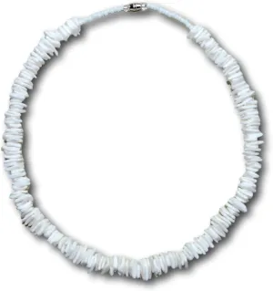 Native Treasure Mens and Womens Tropical Summer Beach Surfer Necklace From the Philippines White Rose Clam Chips Ark Shells