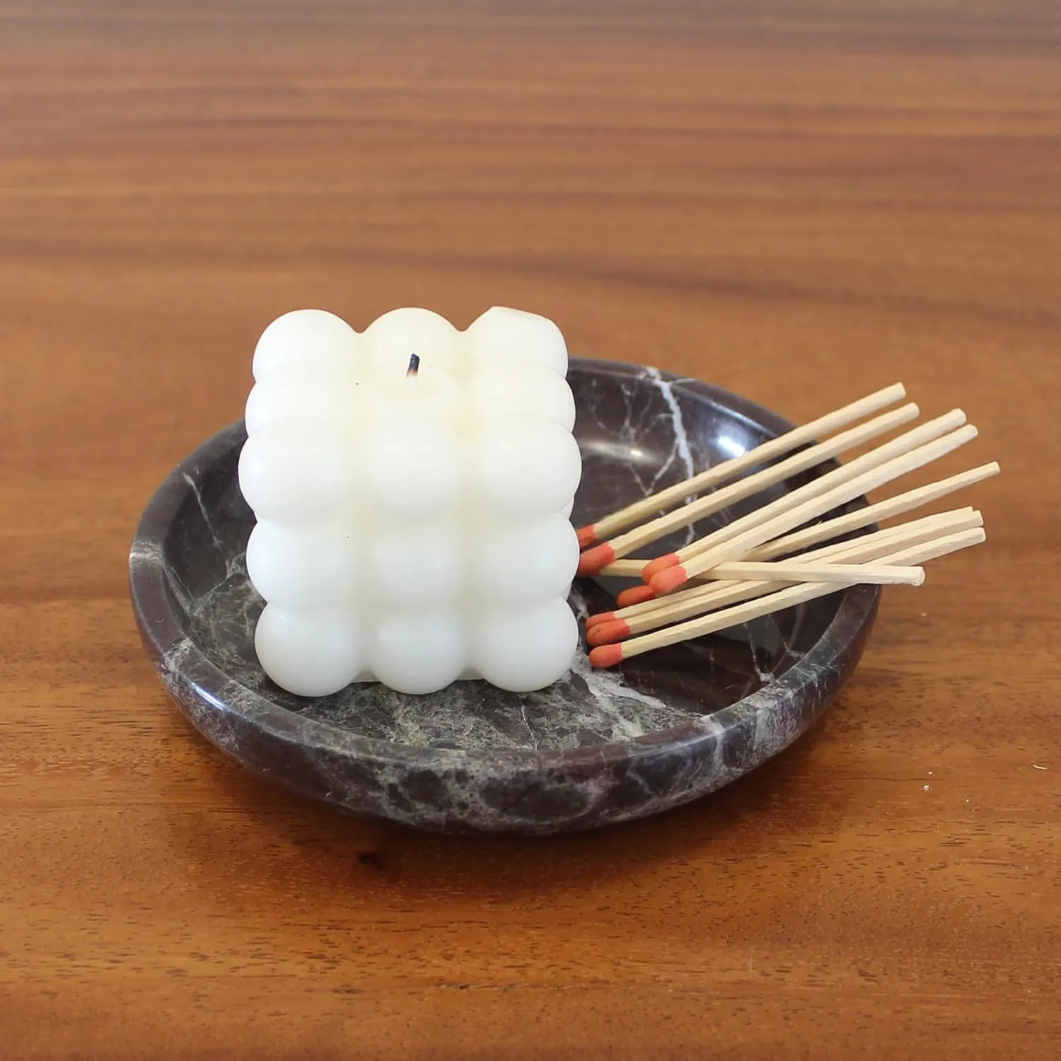 Natural Marble Jewelry Dish Tray 5.5", Ring Holder, Trinket Dish for Earrings Necklaces Bracelet Watch Keys - Rosa Levanto