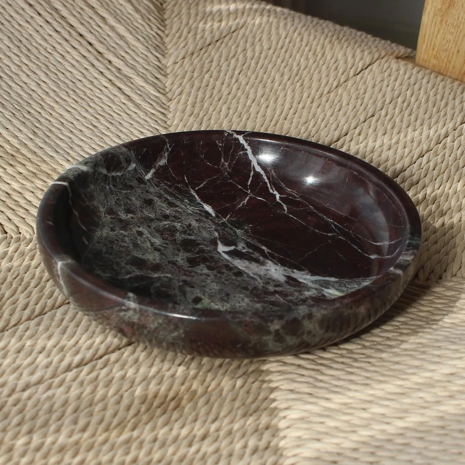 Natural Marble Jewelry Dish Tray 5.5", Ring Holder, Trinket Dish for Earrings Necklaces Bracelet Watch Keys - Rosa Levanto