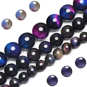 Natural Rainbow Tiger Eye Beads, Grade AAA Gemstone Round Loose Beads 8MM 100PCs Bulk Lot Options, Semi Precious Stone Beads for Jewelry Making