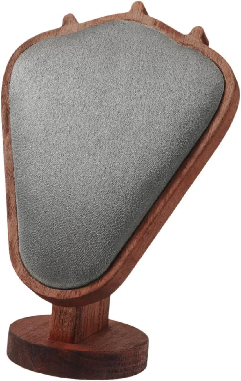 Necklace Display Stand  Wooden Jewelry Stand Organizer for Necklaces & Pendants, Mannequin Tower Model, Counter & Dresser Storage, Ideal for Retail & Home Use (GRAY)