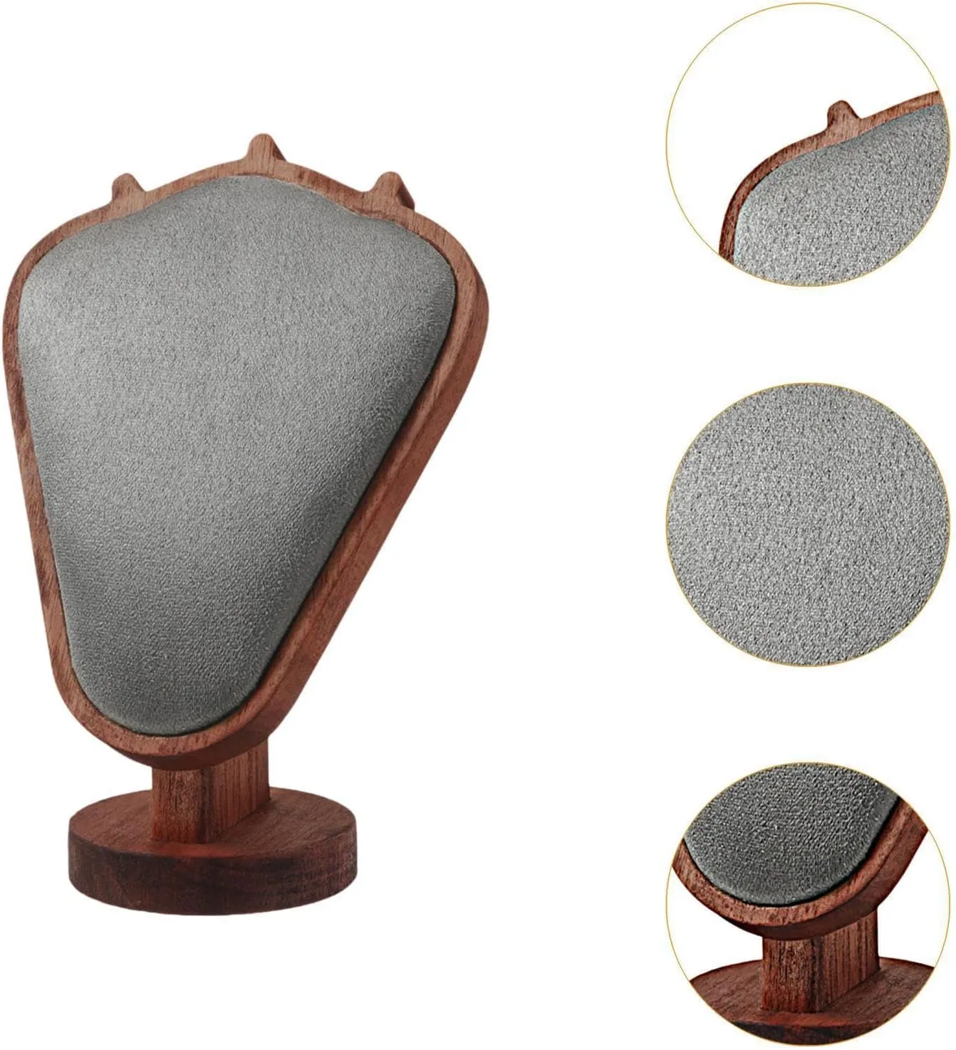 Necklace Display Stand  Wooden Jewelry Stand Organizer for Necklaces & Pendants, Mannequin Tower Model, Counter & Dresser Storage, Ideal for Retail & Home Use (GRAY)