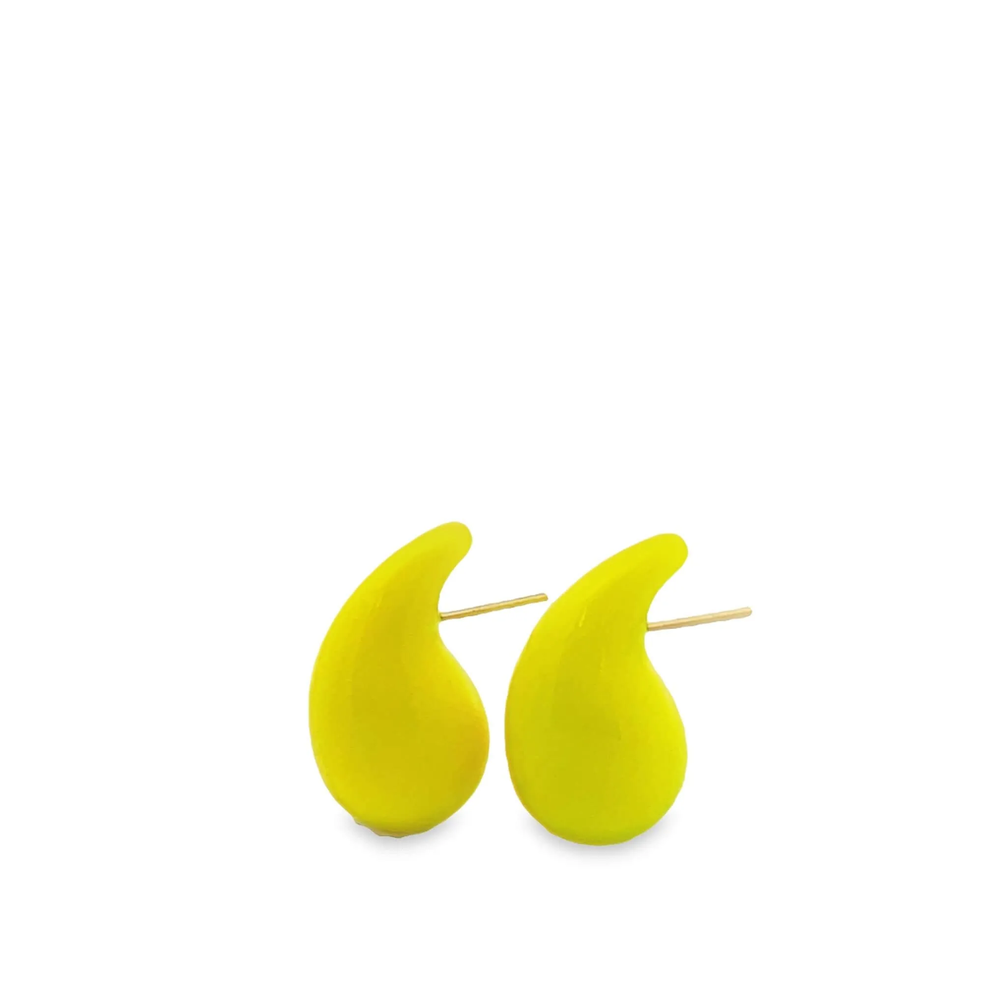 Neon Colored Enamel Water Droplet Earrings (L542)