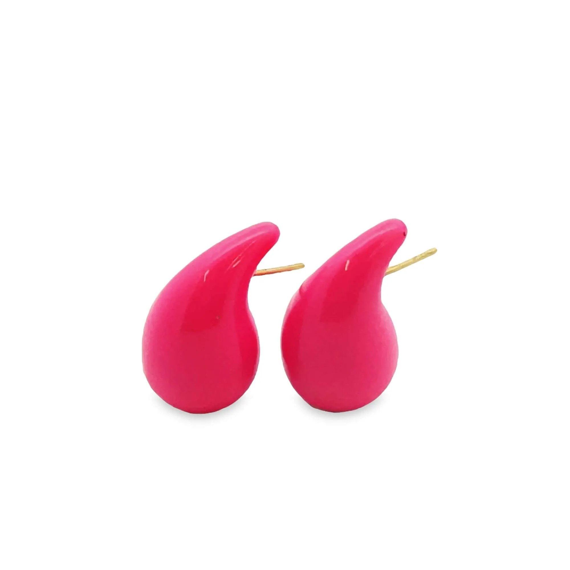 Neon Colored Enamel Water Droplet Earrings (L542)