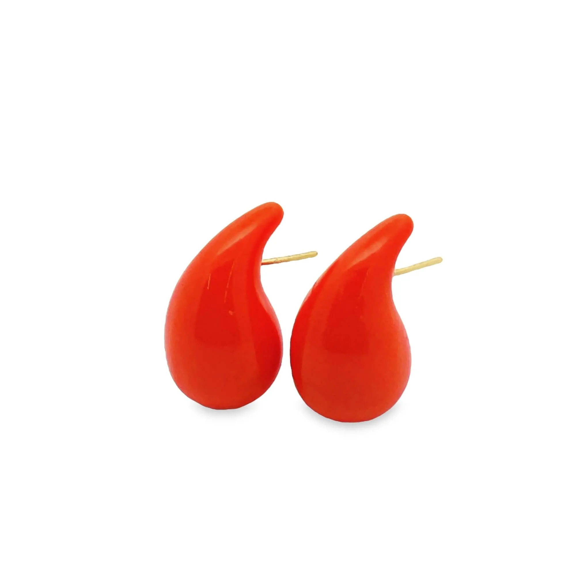 Neon Colored Enamel Water Droplet Earrings (L542)