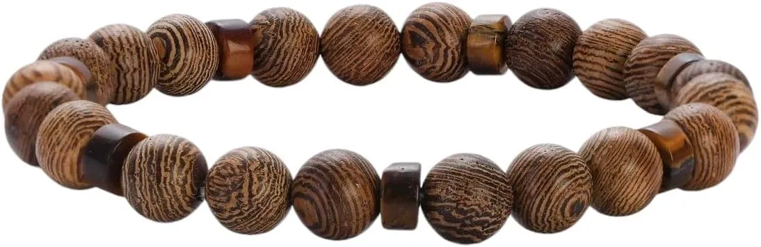 New 2026 Classic Natural Wood Beads Bracelets For Women Meditation Prayer Sliver Om Pendant Bracelet Men Wooden Yoga Decoration Jewelry Luxury With You Accessories Trendy Best Gift