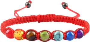 New 2026 Lucky Red Tibetan Buddhist Natural Stone Beaded Bracelets Set 7 Handwoven Rope Prayer Jewelry Fashion Trendy Accessories Creative Gift