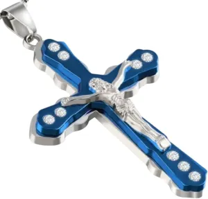 New 2026 Men's Classic Fashion Cross Jesus Pendant Necklace For Men Bible Faith Punk Party Birthday Jewelry Gift Collar Hombre Colgante Jewelry Fashion Accessories Creative Gift