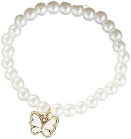New 2026 Unisex Imitation Pearl Butterfly Pendant Chain Necklace Bracelet Women Wedding Bridal Elegant Stud Ear Rings Jewelry Set Accessories Fashion Trendy Creative Gift For Women And Men