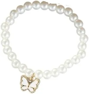 New 2026 Unisex Imitation Pearl Butterfly Pendant Chain Necklace Bracelet Women Wedding Bridal Elegant Stud Ear Rings Jewelry Set Accessories Fashion Trendy Creative Gift For Women And Men