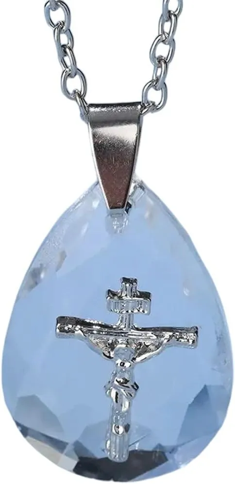 New For Trendy 2025 Transparent Crystal Cross The Passion Of Jesus Pendant Necklace Christianity Catholicism Crucifix Believer Pendants Accessories Jewelry Fashion Accessories Creative Gift