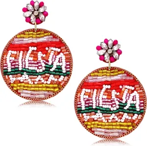 NLCAC Cinco De Mayo Earrings Beaded Fiesta Sombrero Chili Pepper Cactus Taco Drop Dangle Earrings Mexican Holiday Party Jewelry for Women