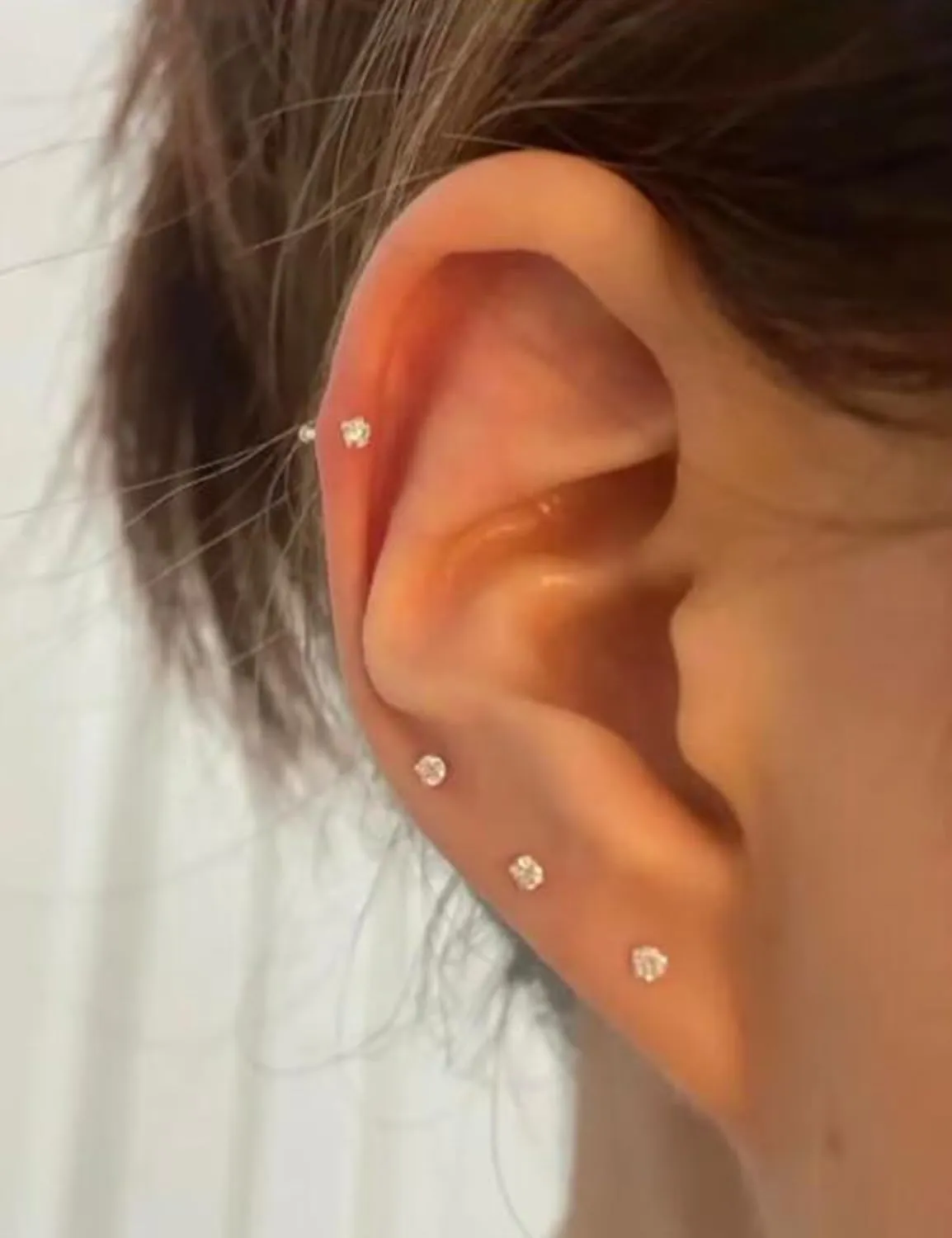 Ocptiy 18G 20G 16G Push in Flat Back Nose Rings Studs Surgical Steel Theadless Stud Earrings Cartilage Ear Piercings Helix Tragus Earrings Barbell 6mm 7mm 8mm Lenght Diamond 3mm
