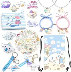 Ohjijinn Gift Set for Girls, Including 1 Drawstring Bag 1 Change Purse 2 Keychains 2 Bracelets 2 Necklaces 2 Ring Holders 6 Badges 40 Stickers