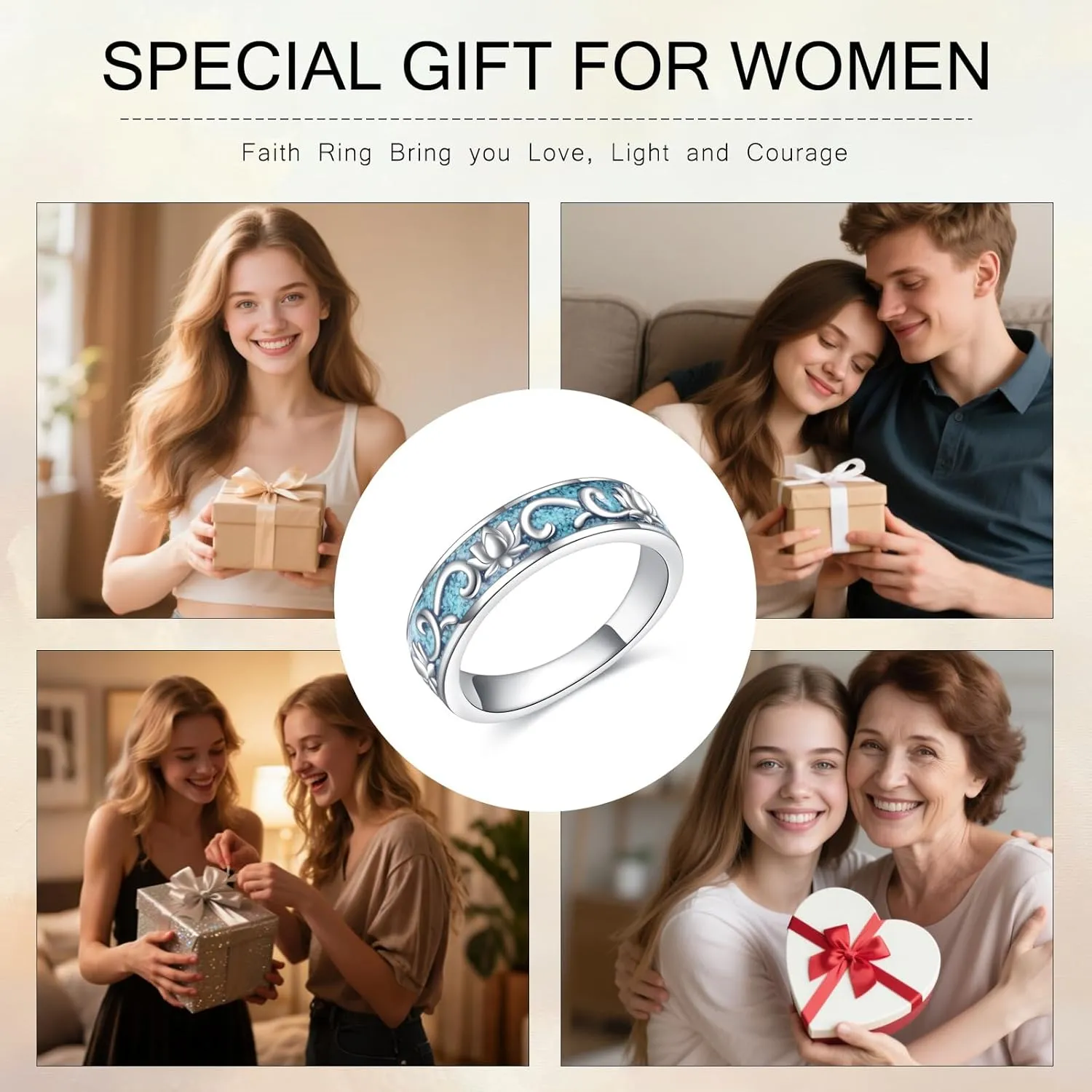 ONEFINITY Turquoise Rings S925 Sterling Silver Turquoise Ring Jewelry Gift For Women Men