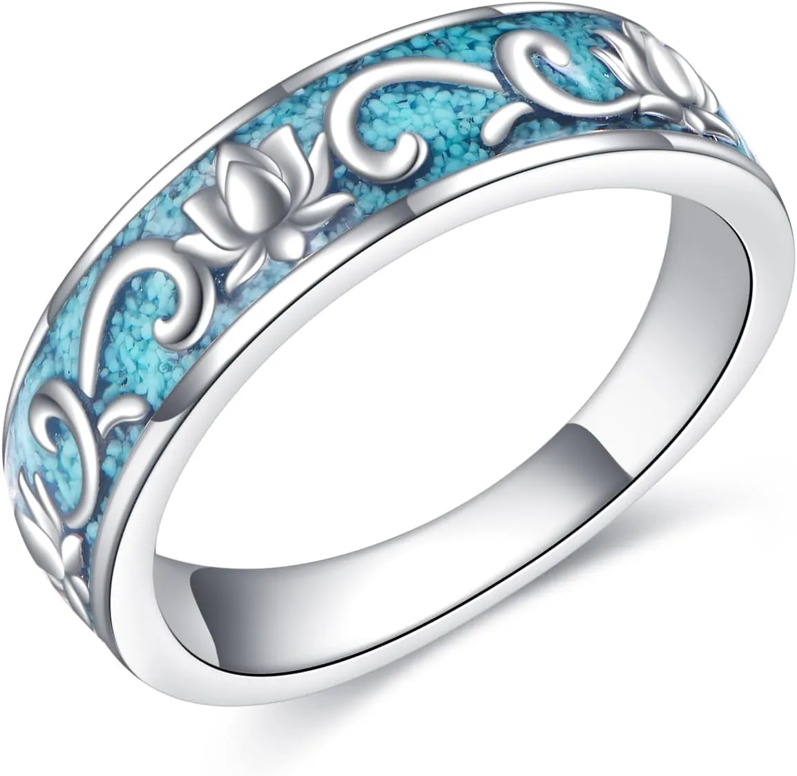 ONEFINITY Turquoise Rings S925 Sterling Silver Turquoise Ring Jewelry Gift For Women Men