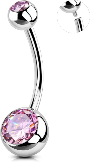 OUFER Belly Button Rings Surgical Stee, Internally Threaded Belly Rings, 14G Belly Piercing Jewelry, Belly Button Rings, Navel Piercing Jewelry For Women Men
