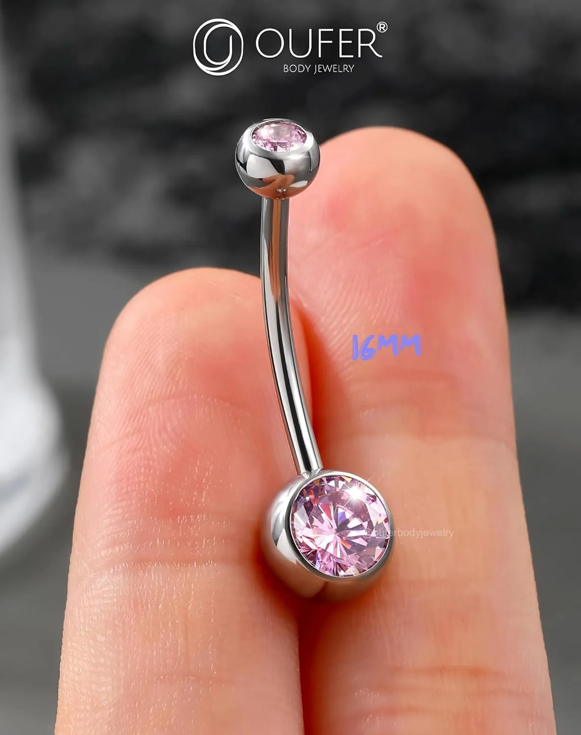 OUFER Belly Button Rings Surgical Stee, Internally Threaded Belly Rings, 14G Belly Piercing Jewelry, Belly Button Rings, Navel Piercing Jewelry For Women Men